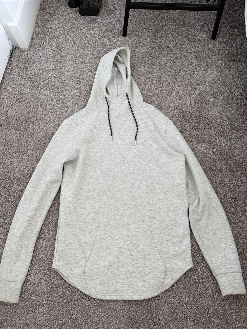 Men’s Light Gray Pullover Hoodie with Kangaroo Pocket